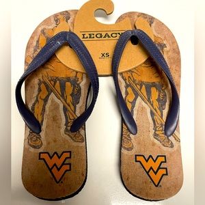 WVU mountaineer flip flops